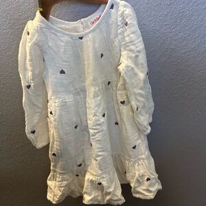 Cat & Jack White Dress with Purple Hearts